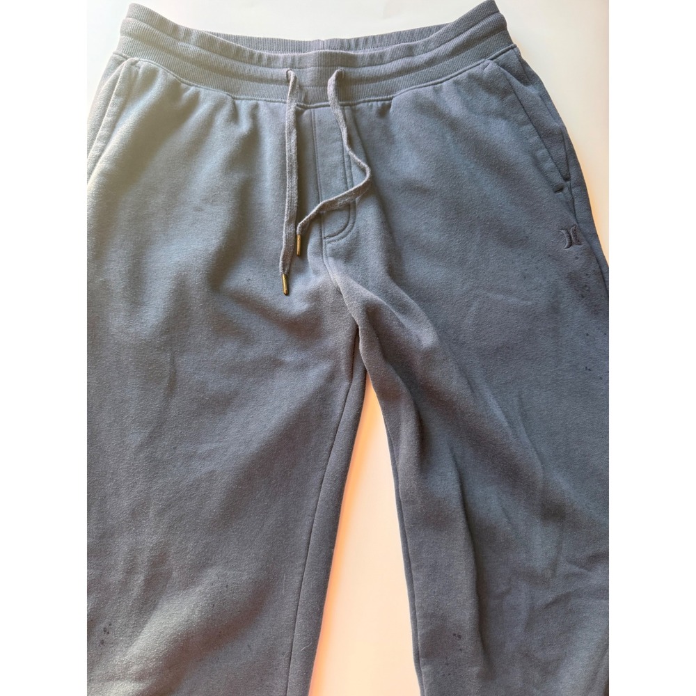 Hurley Mens Fleece Joggers Charcoal Gray Drawstring Sweatpants Large 1851219